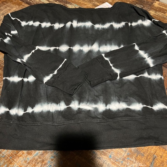 NWT Sundry For EVEREVE BLK Tie Dye Off the Shoulder Sweatshirt Wm 0(SM) LS Soft - Picture 10 of 15